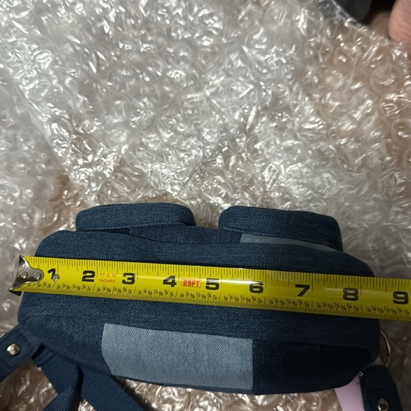 NWT light/dark denim patch Wild Fable crossbody purse using recycled materials. - Picture 5 of 8